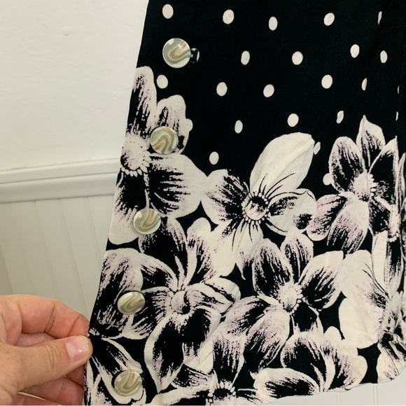 Ett Twa Anthropologie Chesapeake Wide Leg Pants Womens 6 Polka Dot Floral Rayon - Picture 6 of 15